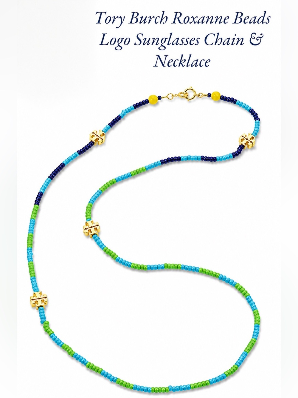 Tory Burch Roxanne Colorful Beaded Necklace or Eyeglass Chain.